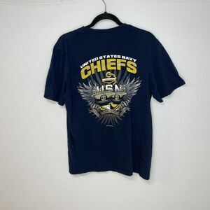 US Navy Shirt Medium Blue T-Shirt Short Sleeve Solid Chiefs Chosen Few 1893